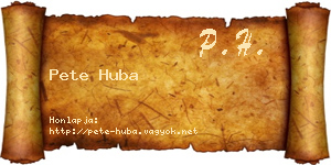 Pete Huba névjegykártya